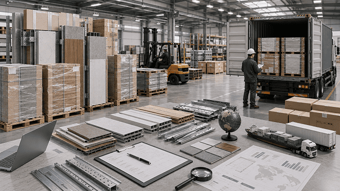 Export packaging and logistics coordination for international building material shipments