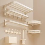 Adjustable Height Floating Shelf Wall Shower Shelf for Small Space Bathroom