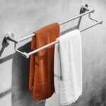Bathroom Tower Holder Black Towel Rack with Towel Bar
