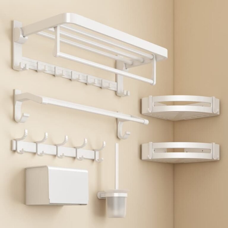 Wall Mounted Shelf Toilet Paper Storage Set of 6
