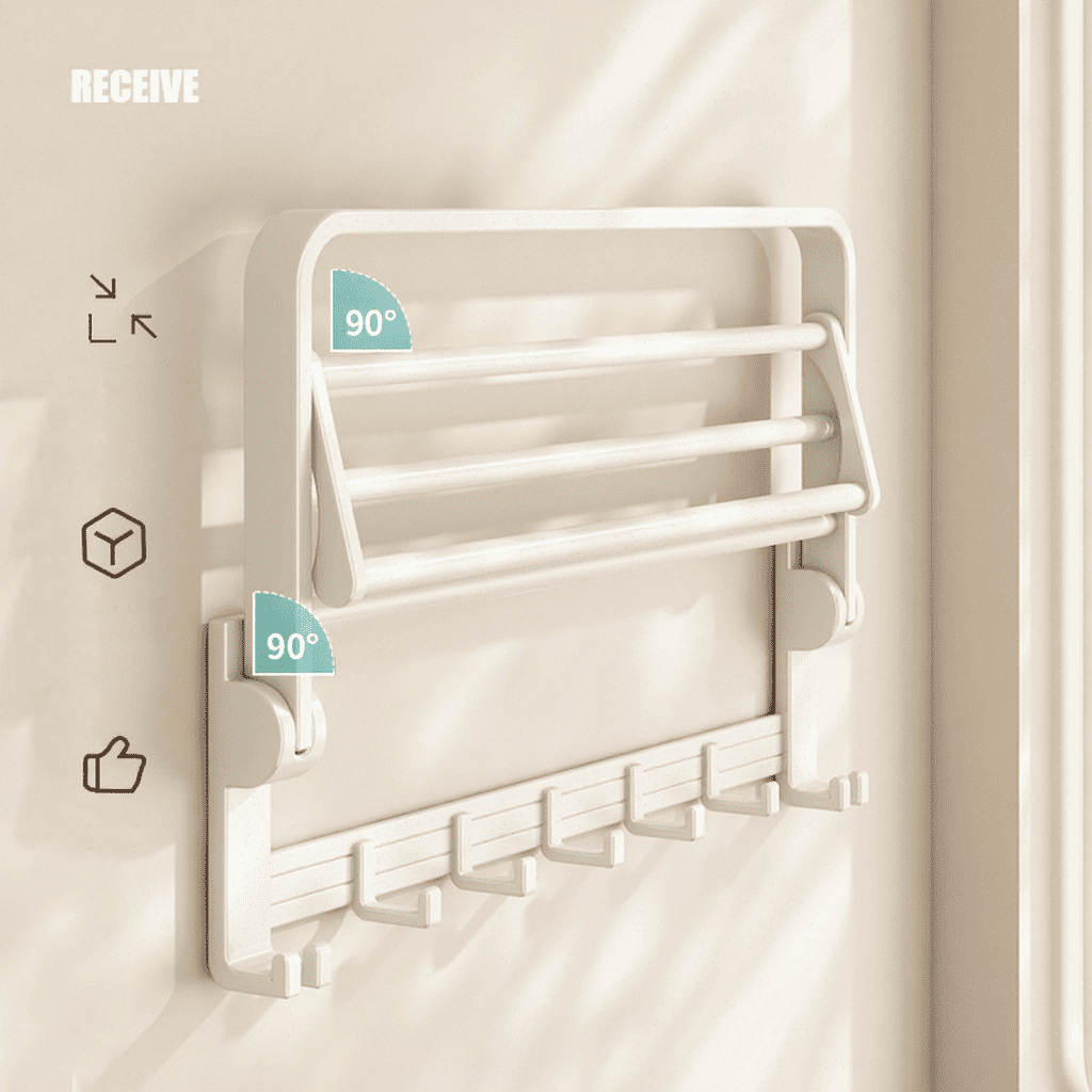 Wall Mounted Shelf Toilet Paper Storage Set of 6