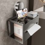 Upgraded Toilet Paper Holder with Shelf Set