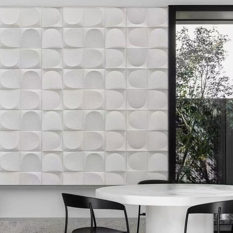 High-Density PU Foam Insulated 3D Square Stone Faux Wall Panel System