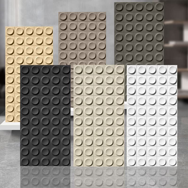 High-Density PU Foam Insulated 3D Square Stone Faux Wall Panel System