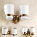 Toothbrush Holders Bathroom Accessories with Toothpaste Dispenser with 2 Cups
