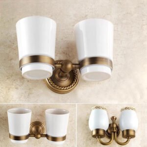 Toothbrush Holders Bathroom Accessories with Toothpaste Dispenser with 2 Cups