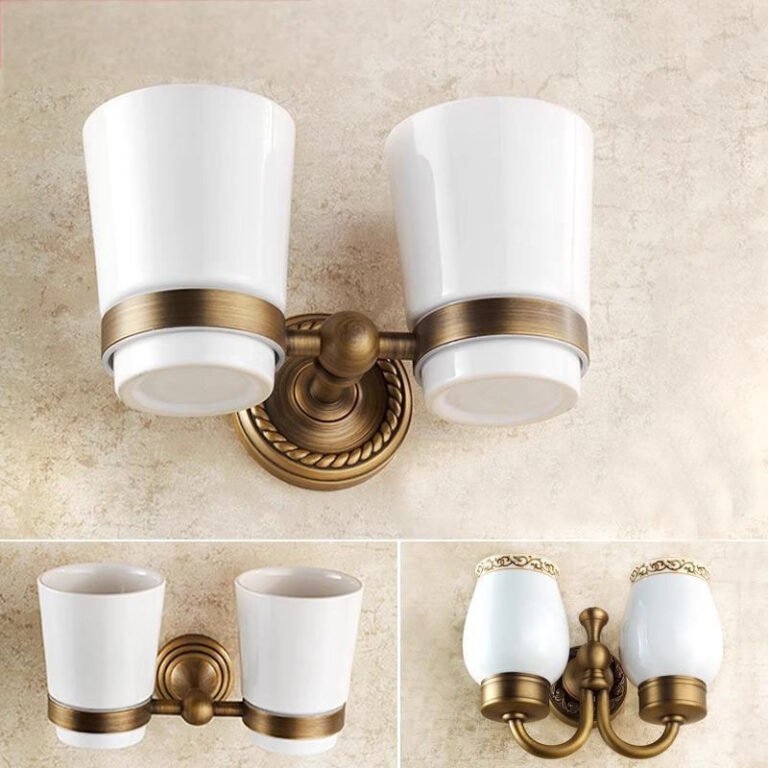 Toothbrush Holders Bathroom Accessories with Toothpaste Dispenser with 2 Cups