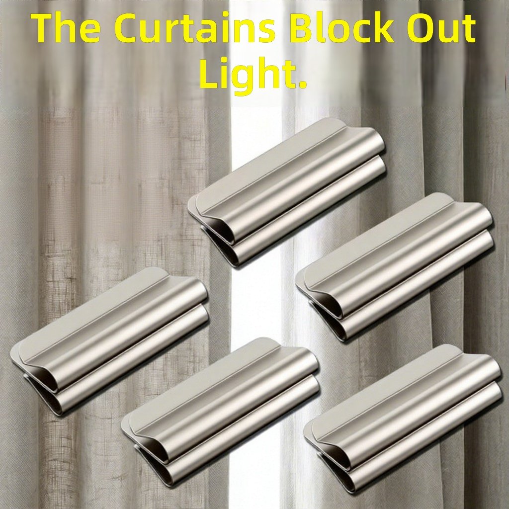No-Drill Steel Magnetic Curtain Closure Clips for Shower & Window Drapes