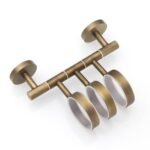 MKH Antique Brass Wall-Mounted Rotating Toothbrush and Cup Holder for Luxury Bathroom