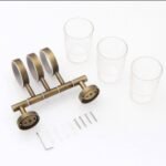 MKH Antique Brass Wall-Mounted Rotating Toothbrush and Cup Holder for Luxury Bathroom