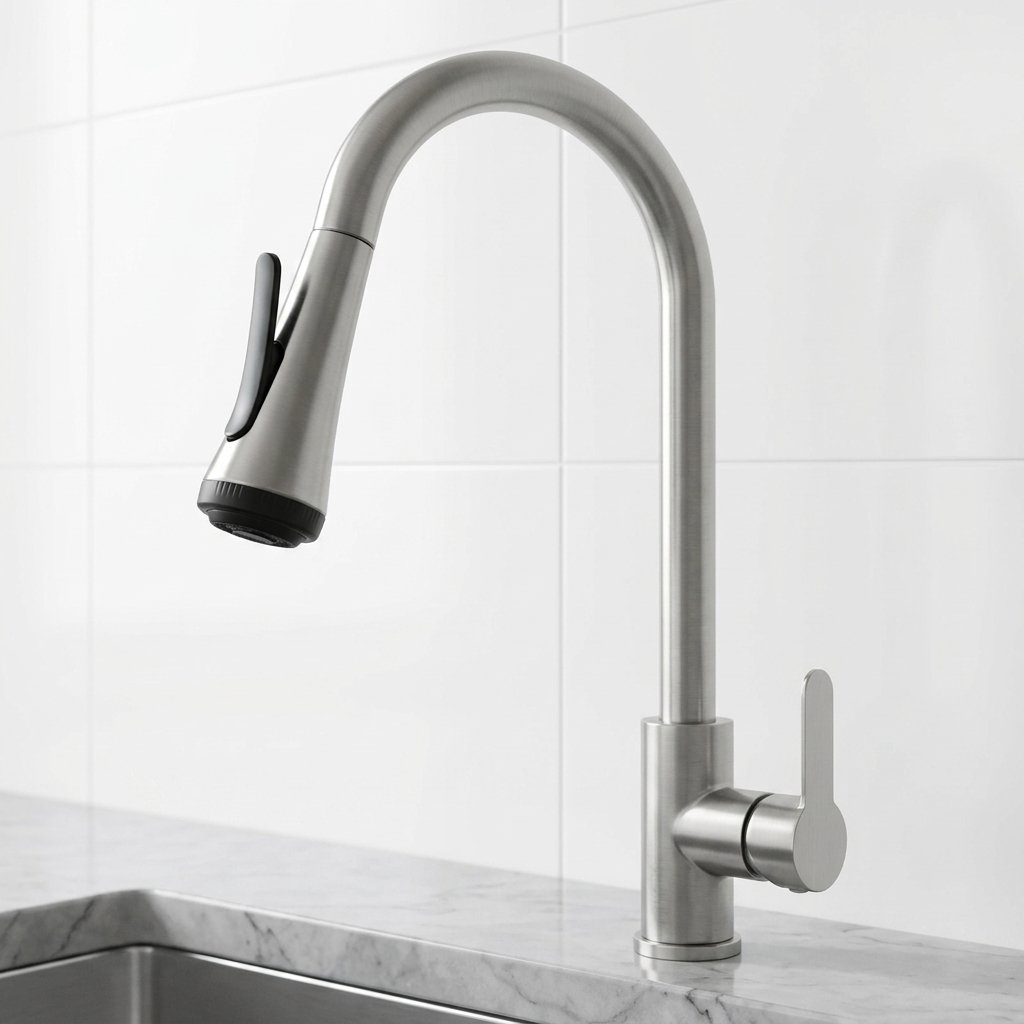 Eco-Friendly 304 Stainless Steel Pull Out Adjustable Extendable Kitchen Water Faucet